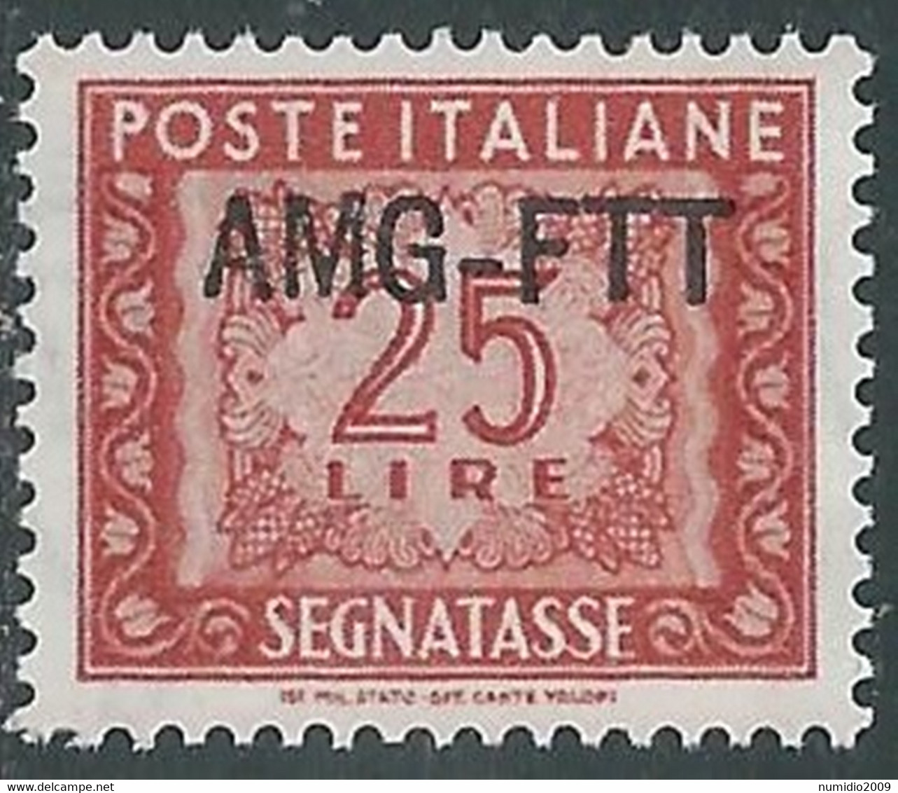 1949-54 TRIESTE A SEGNATASSE 25 LIRE MNH ** - RE10-3 - Strafport