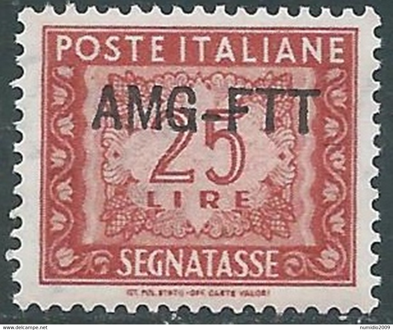 1949-54 TRIESTE A SEGNATASSE 25 LIRE MNH ** - RE10-4 - Taxe