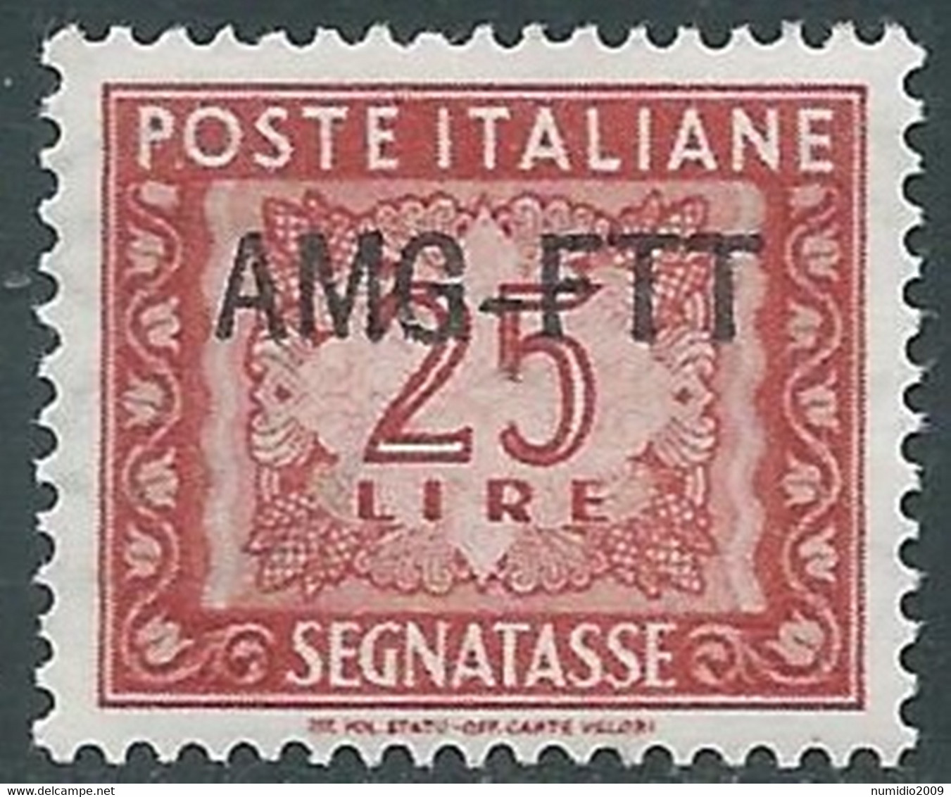 1949-54 TRIESTE A SEGNATASSE 25 LIRE MNH ** - RE10-5 - Segnatasse