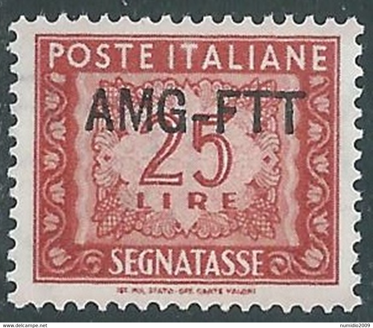 1949-54 TRIESTE A SEGNATASSE 25 LIRE MNH ** - RE11-6 - Segnatasse