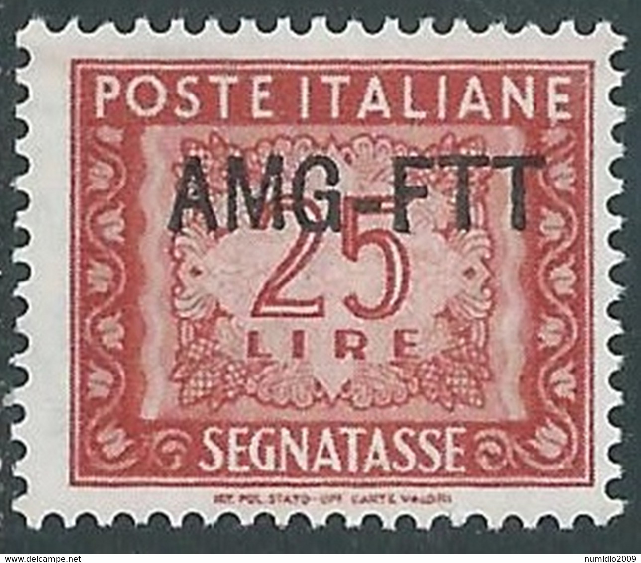 1949-54 TRIESTE A SEGNATASSE 25 LIRE MNH ** - RE11-7 - Postage Due