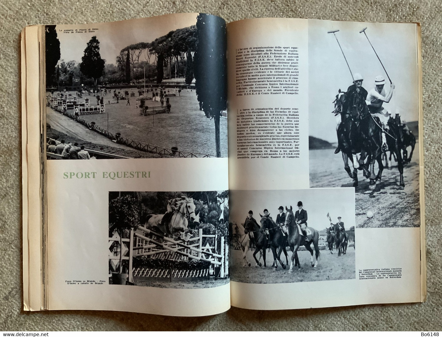 LO SPORT IN ITALIA libro a cura Comitato Olimpico Nazionale Italiano 1954