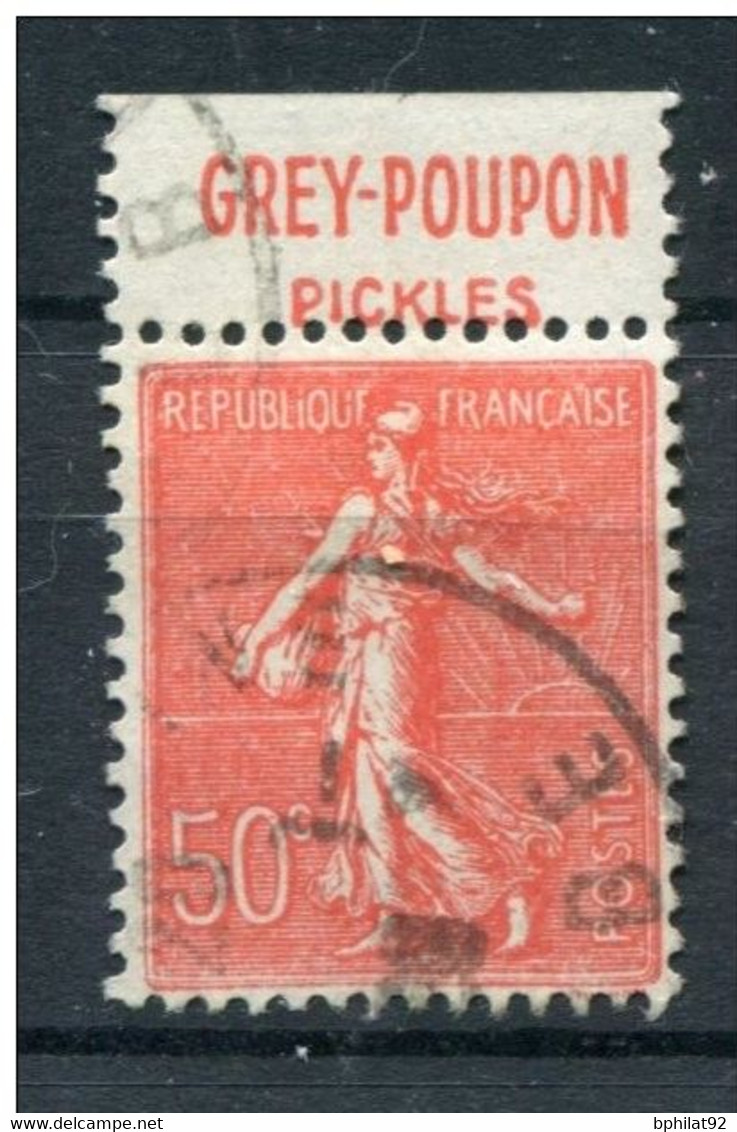 !!! 50 C SEMEUSE LIGNEE AVEC BANDE PUB GREY POUPON PICKLES OBLITEREE - Used Stamps