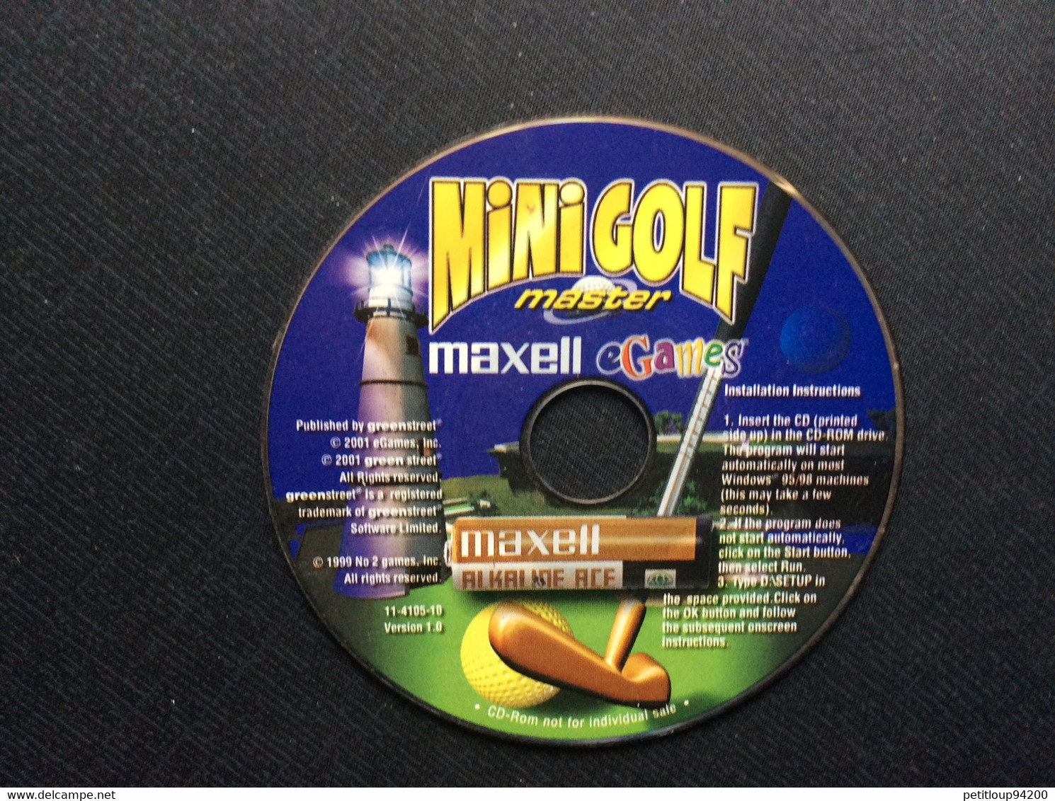 CD-Rom MINIGOLF Master  MAXELL EGames  ANNEE 2001 - DVD