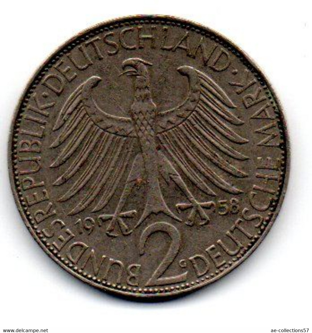 Allemagne -2 Mark 1958 G Max Plank TTB - 2 Mark