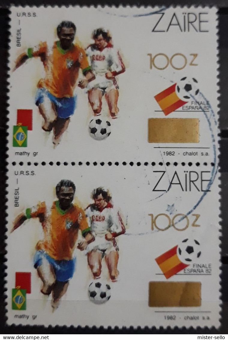 ZAIRE 1990 Fútbol Stamp Surcharged USADO - USED. - Gebruikt