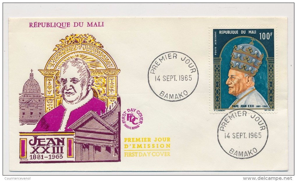 MALI => Enveloppe FDC => S.S. Jean XXIII - Bamako - 14 Sept 1965 - Papes