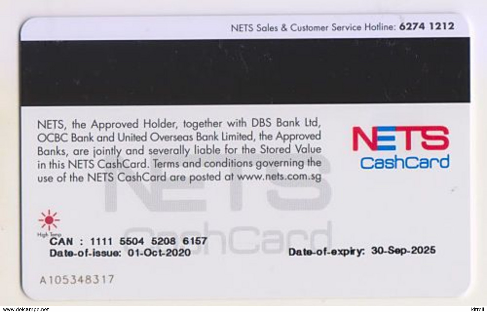Singapore Current  Cash Card Chip Cashcard Used - Altri & Non Classificati
