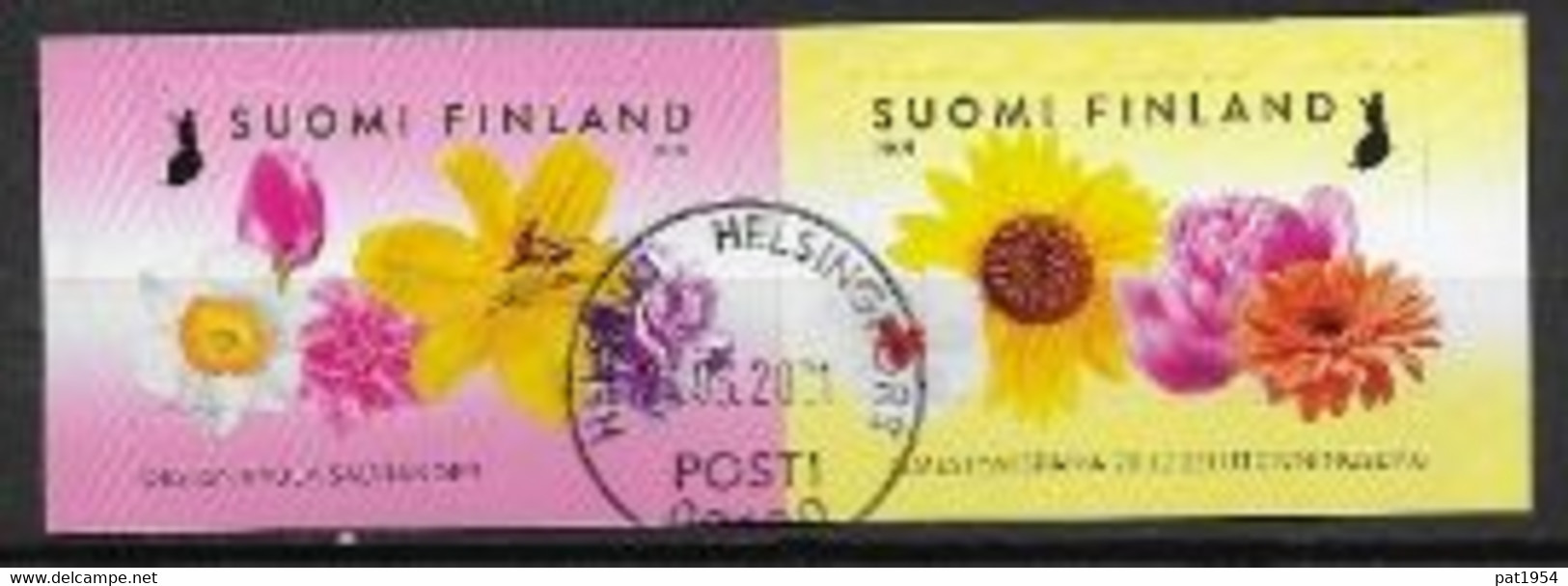 Finlande 2021 Série Oblitérée Félicitations Avec Fleurs - Gebraucht