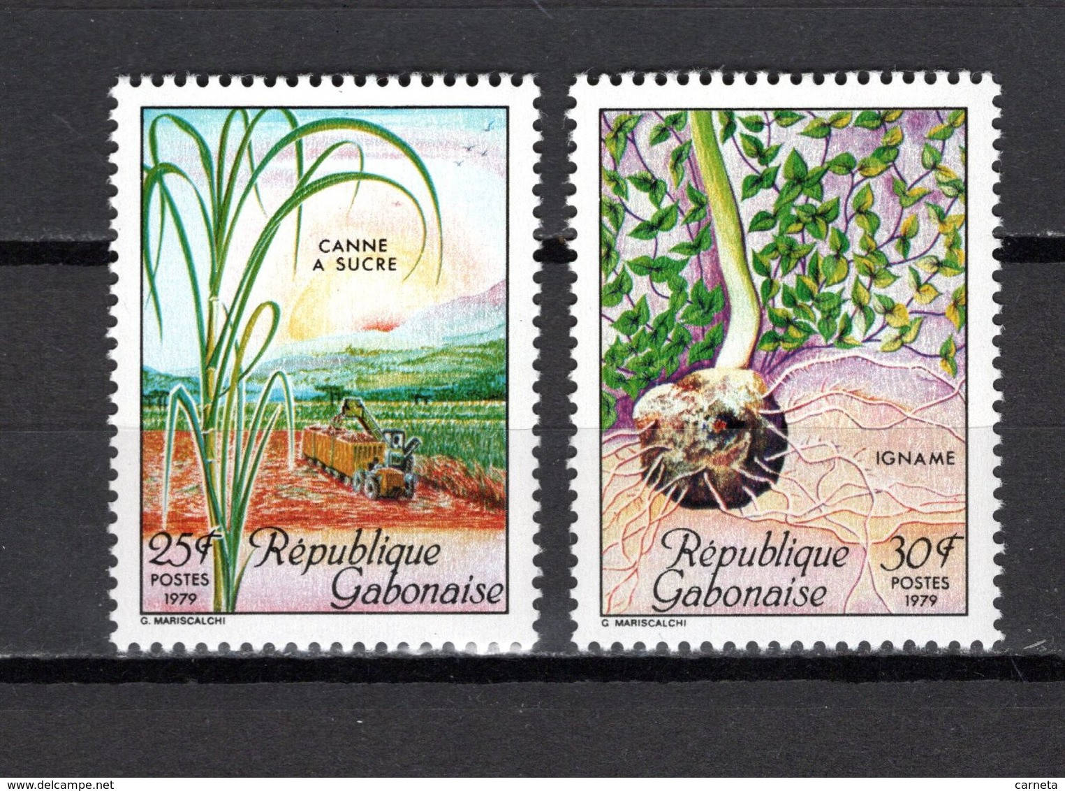 GABON N° 423 + 424   NEUFS SANS CHARNIERE COTE  1.20€  AGRICULTURE - Gabon