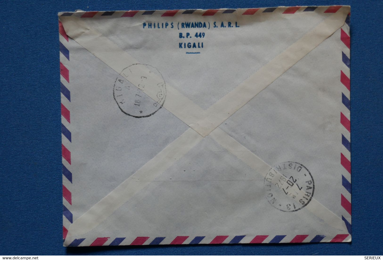 O21 RWANDA BELLE LETTRE RECOM.1972 KIGALI POUR PARIS FRANCE + AFFRANCH. INTERESSANT - Used Stamps