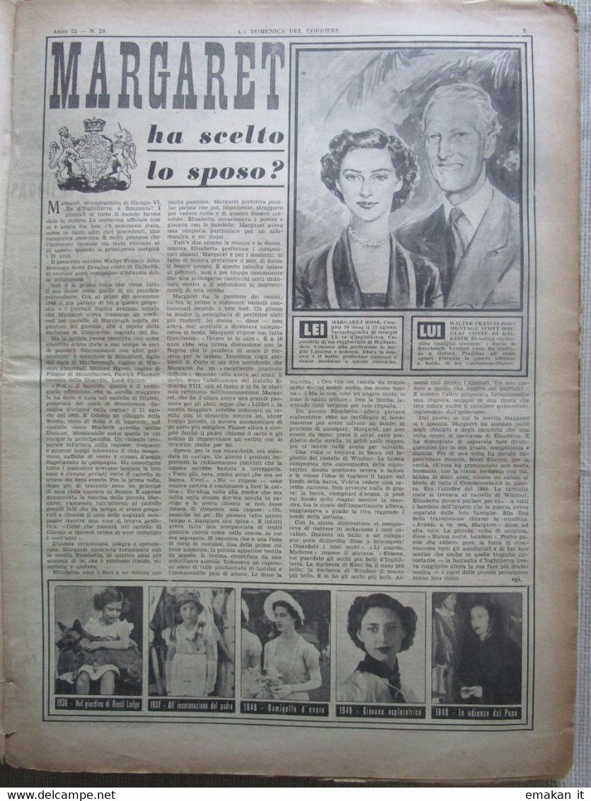 # DOMENICA DEL CORRIERE N 28 / 1950 GUERRA COREA / MARGARET HA SCELTO LO SPOSO ? - Prime Edizioni