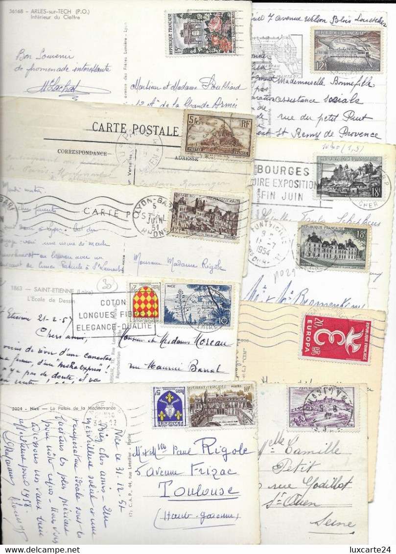 LOT 38 CARTES AVEC TIMBRES GRANDS FORMATS DIFFERENTS FRANCE . TOUTES SCANNEES - Collections