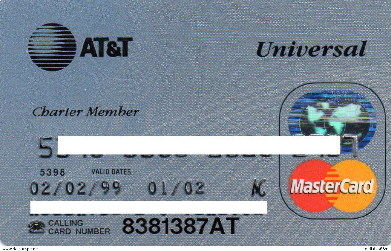 UNITED STATES - AT&T UNIVERSAL - BANK CREDIT CARD - CHARTER MEMBER - MASTERCARD (1999) - Andere & Zonder Classificatie