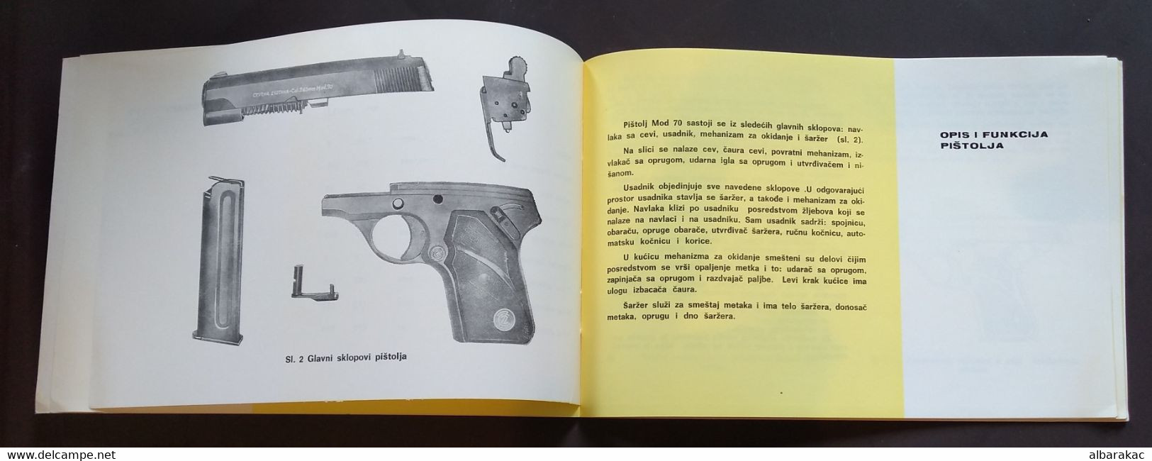 Yugoslavia - Pistol Handgun Shooter Brochure - Mod 70 Cal. 7,65 Mm And 9 Mm - Otros & Sin Clasificación