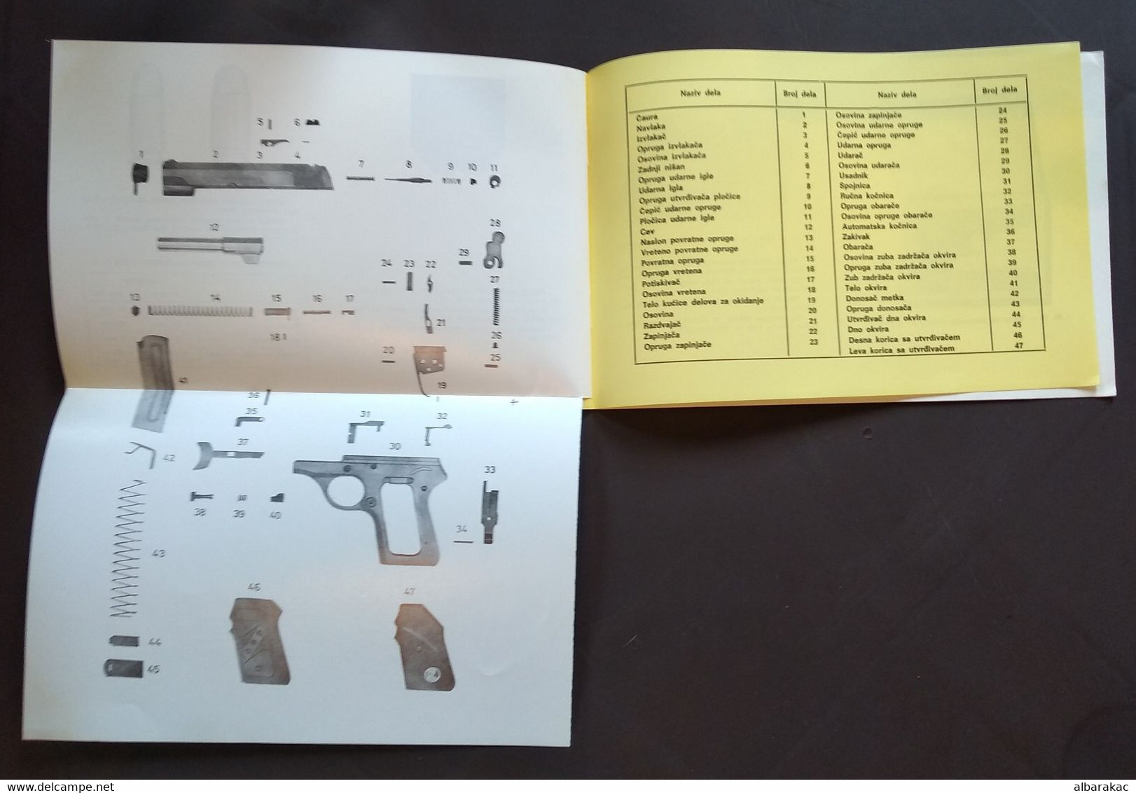 Yugoslavia - Pistol Handgun Shooter Brochure - Mod 70 Cal. 7,65 mm and 9 mm