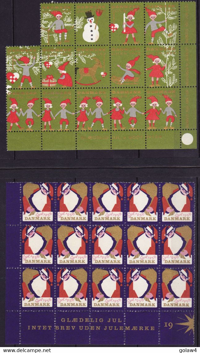 23599# DANEMARK BEL ENSEMBLE DE VIGNETTES DE NOEL DANMARK CINDERELLA CHRISTMAS - Feuilles Complètes Et Multiples