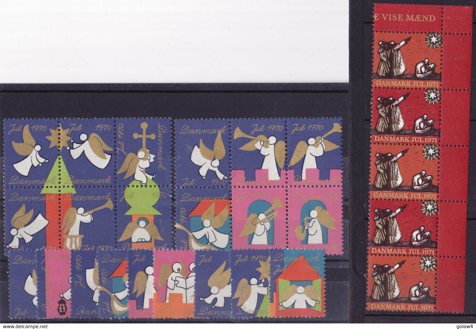 23599# DANEMARK BEL ENSEMBLE DE VIGNETTES DE NOEL DANMARK CINDERELLA CHRISTMAS