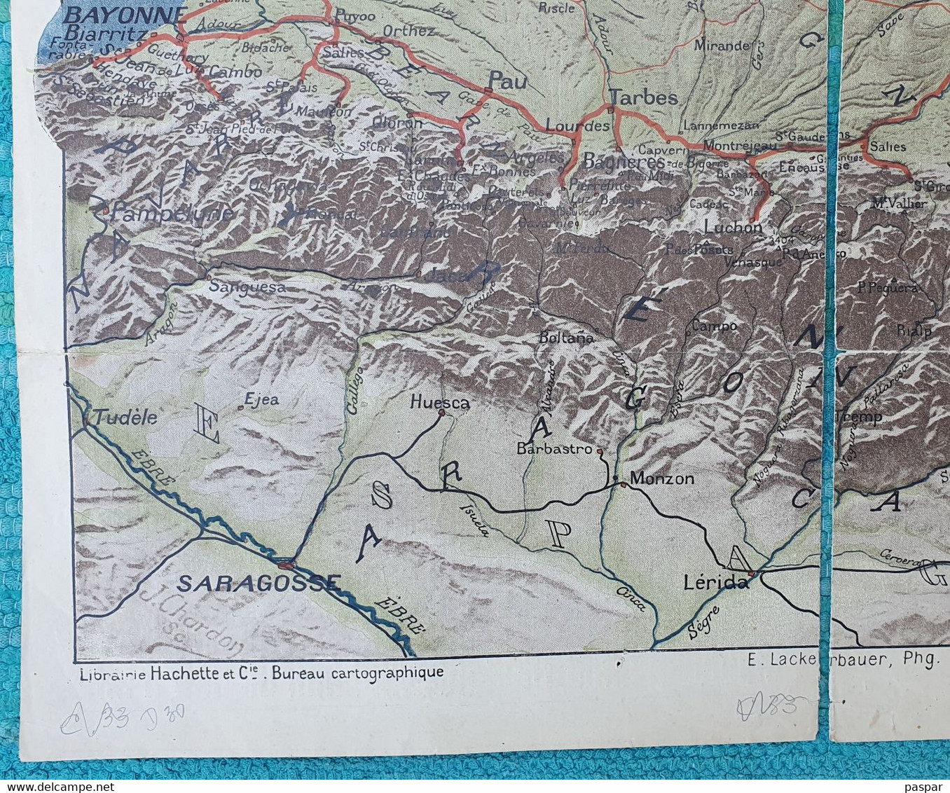 Chemin De Fer D'Orléans De Paris Aux Pyrénées Carte à Vol D'oiseau - échelle 1/1 000 000 - Fin 19ème Ou Début 20ème - Europe