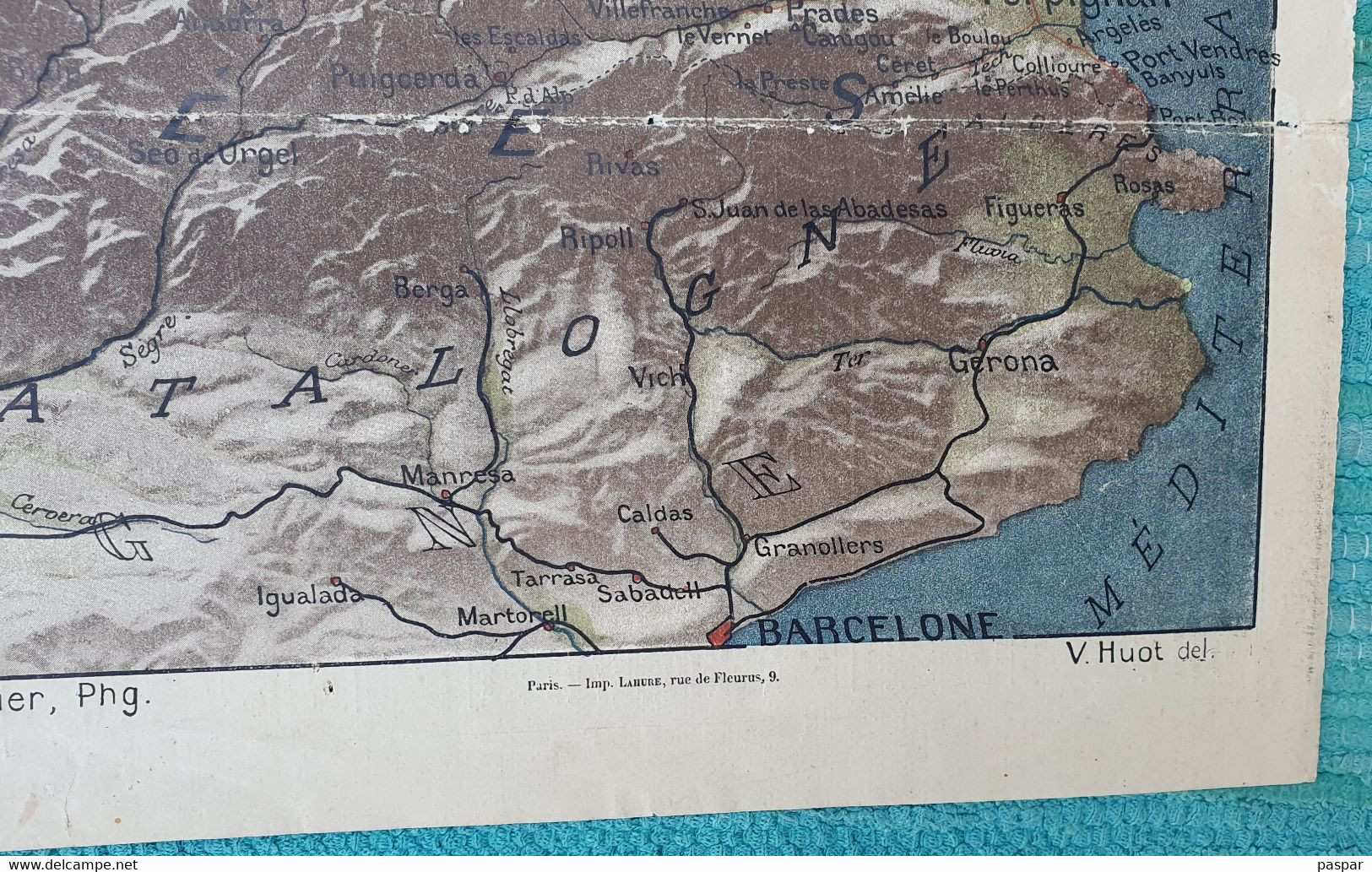 Chemin De Fer D'Orléans De Paris Aux Pyrénées Carte à Vol D'oiseau - échelle 1/1 000 000 - Fin 19ème Ou Début 20ème - Europe