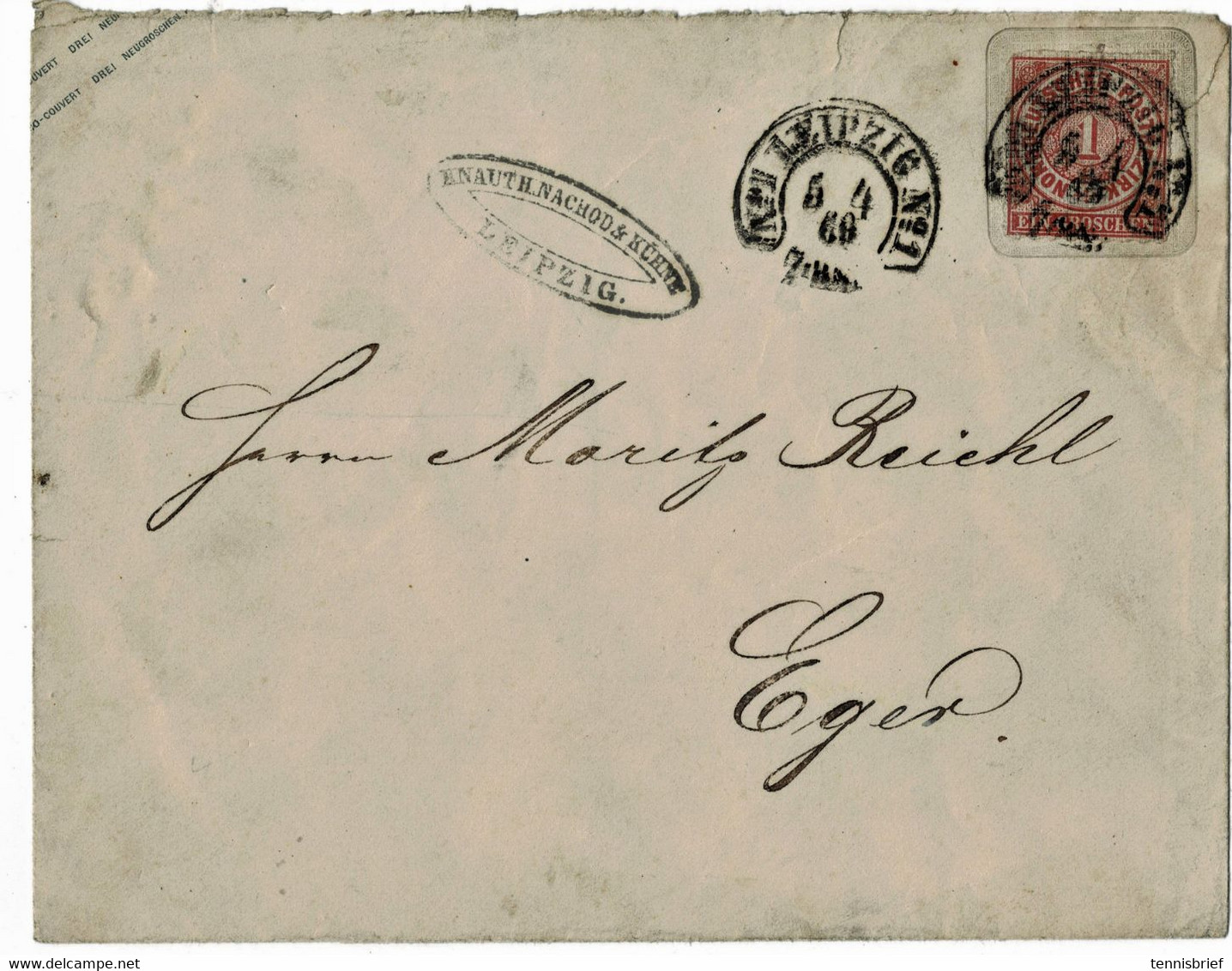 1869, Selt. GA " LEIPZIG " , Mi. 300.-., A4429 - Postal  Stationery