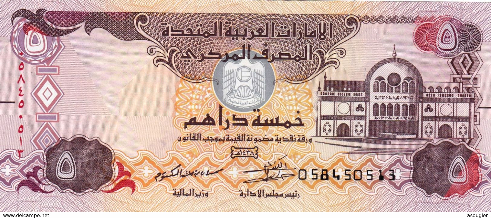 UNITED ARAB EMIRATES 5 DIRHAMS 2017 UNC P-26d  "free Shipping Via Regular Air Mail (buyer Risk)" - Ver. Arab. Emirate