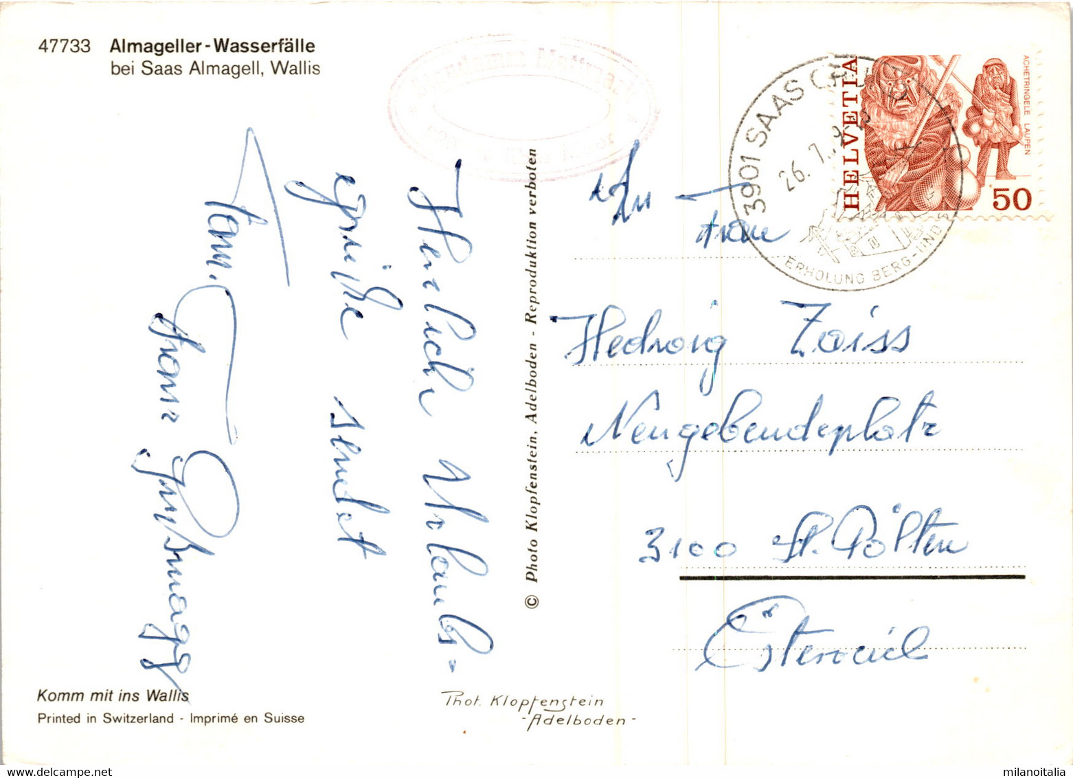 Almageller Wasserfälle Bei Saas Almagell (47733) * 26. 7. 1979 - Saas-Almagell