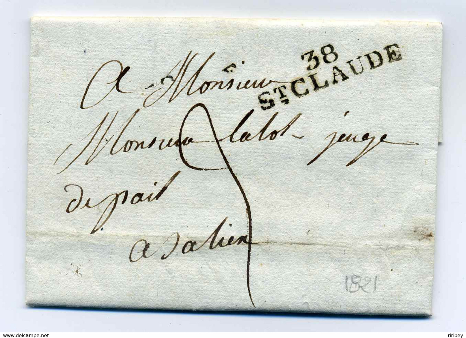 38 SAINT CLAUDE / Dept Du Jura / 1821 - 1801-1848: Precursors XIX