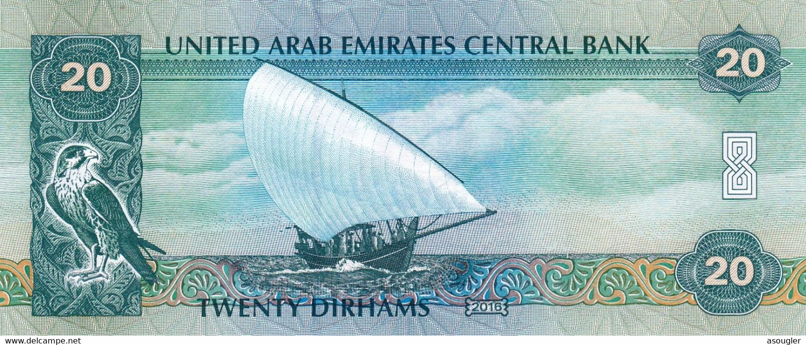 UNITED ARAB EMIRATES 20 DIRHAMS 2016 UNC P-28d  "free Shipping Via Regular Air Mail (buyer Risk)" - Ver. Arab. Emirate