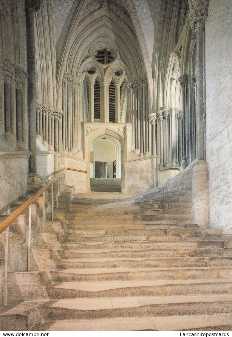 Postcard Wells Cathedral Worn Stairway My Ref B24722 - Wells