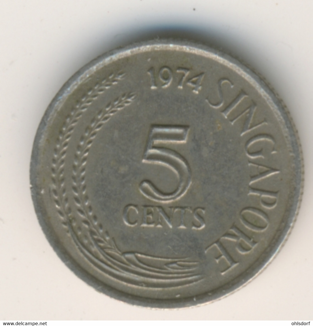 SINGAPORE 1974: 5 Cents, KM 2 - Singapore