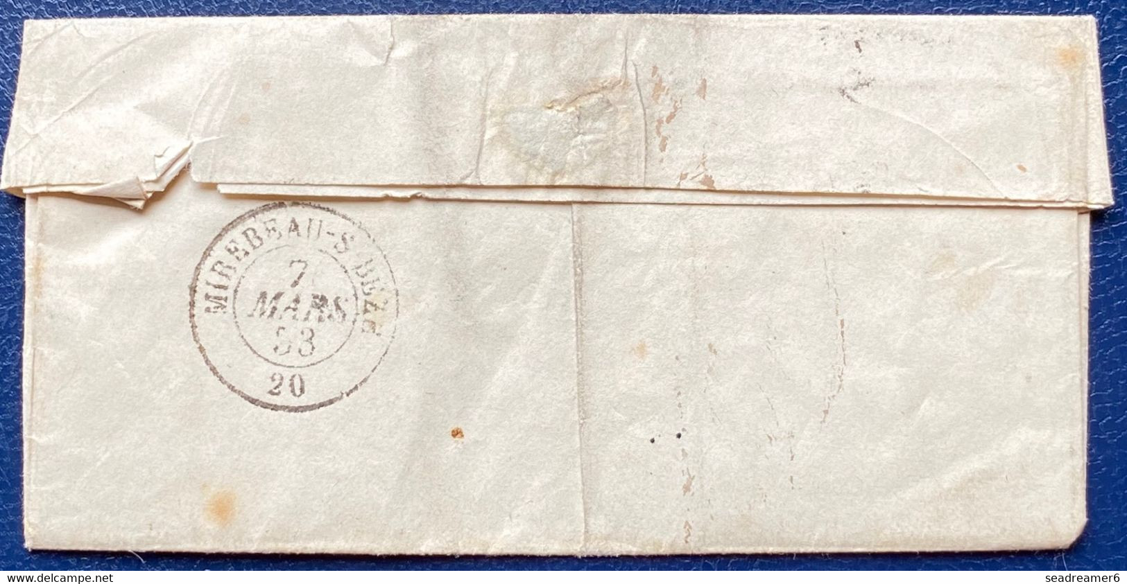 France Lettre Republique 1853 N°10 25c Bleu Obl Etoile De Paris + Cachet De Route Paris /60/ 3e  Bère TB - 1852 Louis-Napoleon