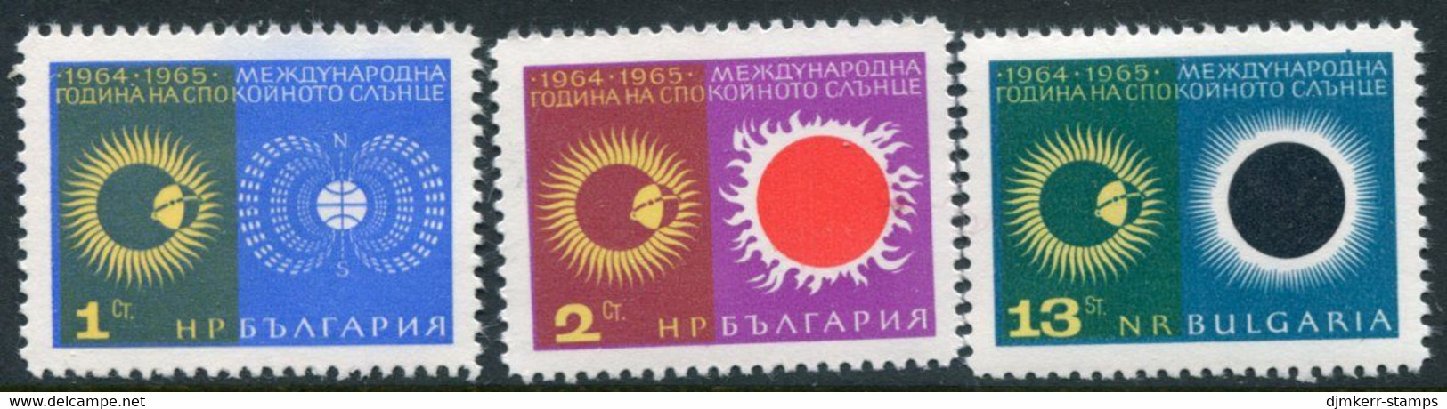BULGARIA 1965 Quiet Sun Year MNH / **.  Michel 1589-91 - Unused Stamps