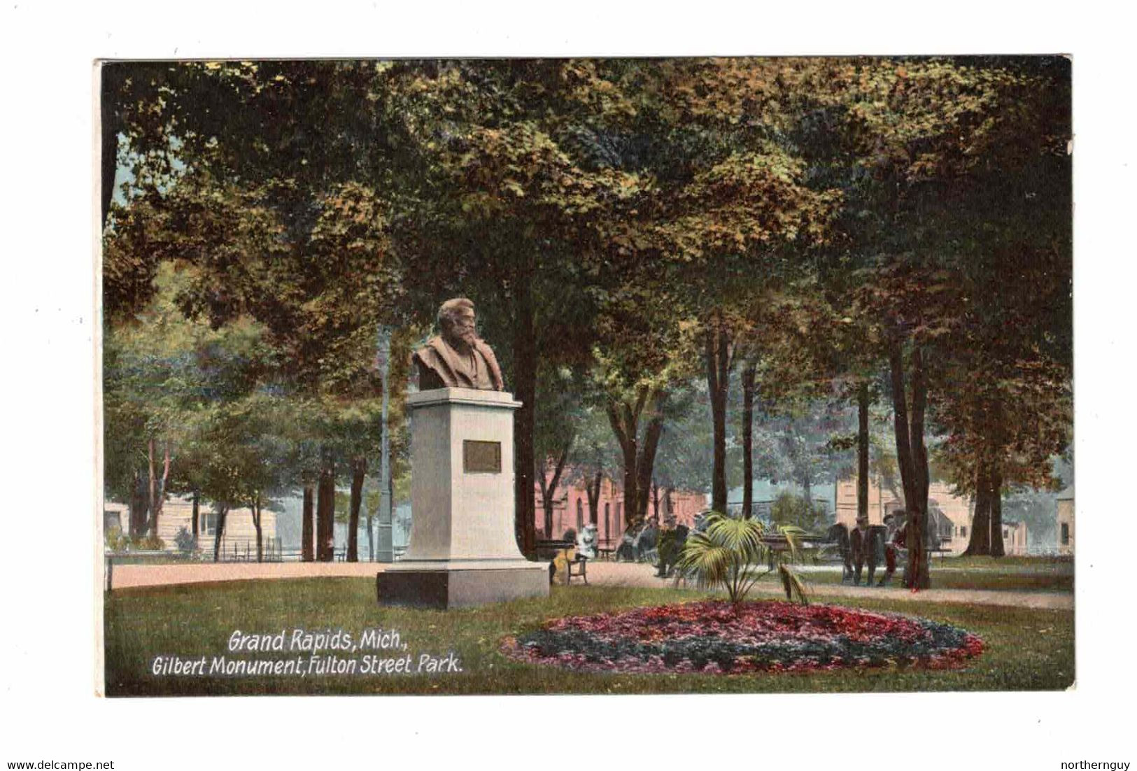 Grand Rapids, Michigan, USA, "Grand Rapids, Mich. Gilbert Monument, Fulton Street Park". Pre-1915 Postcard - Grand Rapids