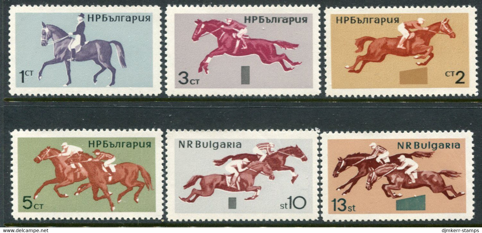 BULGARIA 1965 Equestrian Sports MNH / **.  Michel 1571-76 - Unused Stamps