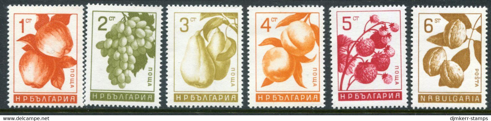 BULGARIA 1965 Fruits IV MNH / **.  Michel 1565-70 - Unused Stamps