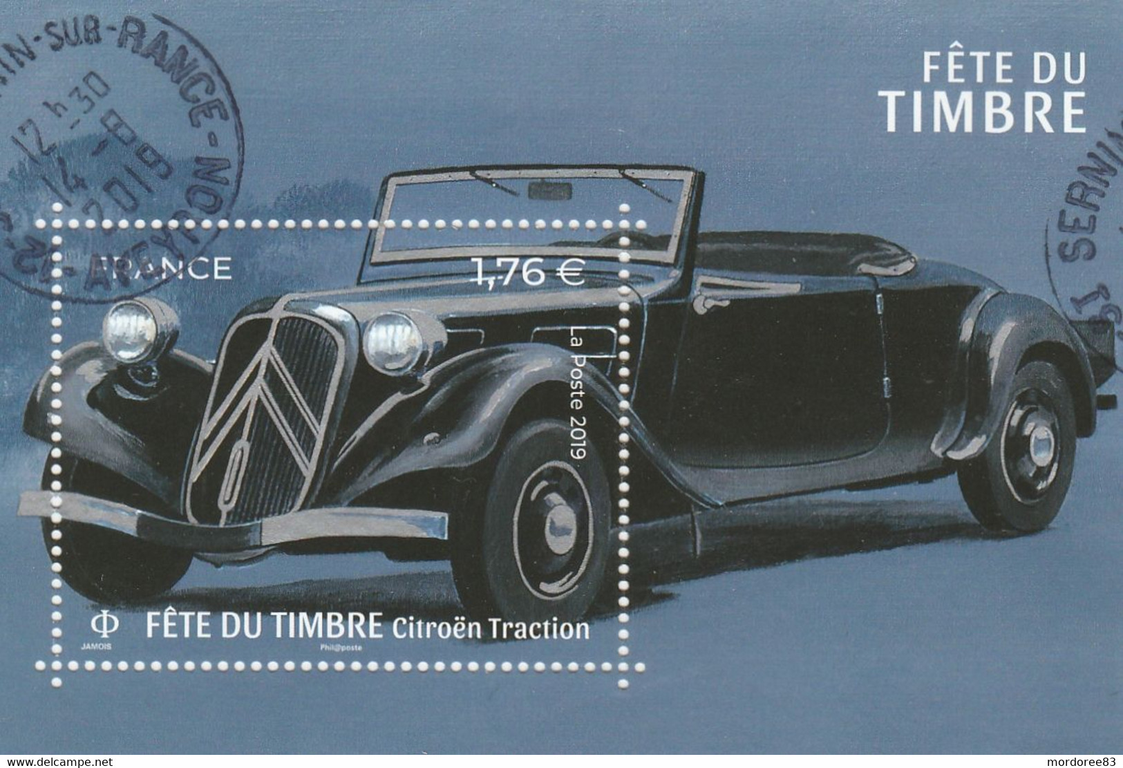 FRANCE 2019 BLOC FETE DU TIMBRE CITROEN TRACTION F 5303 OBLITERE - Afgestempeld