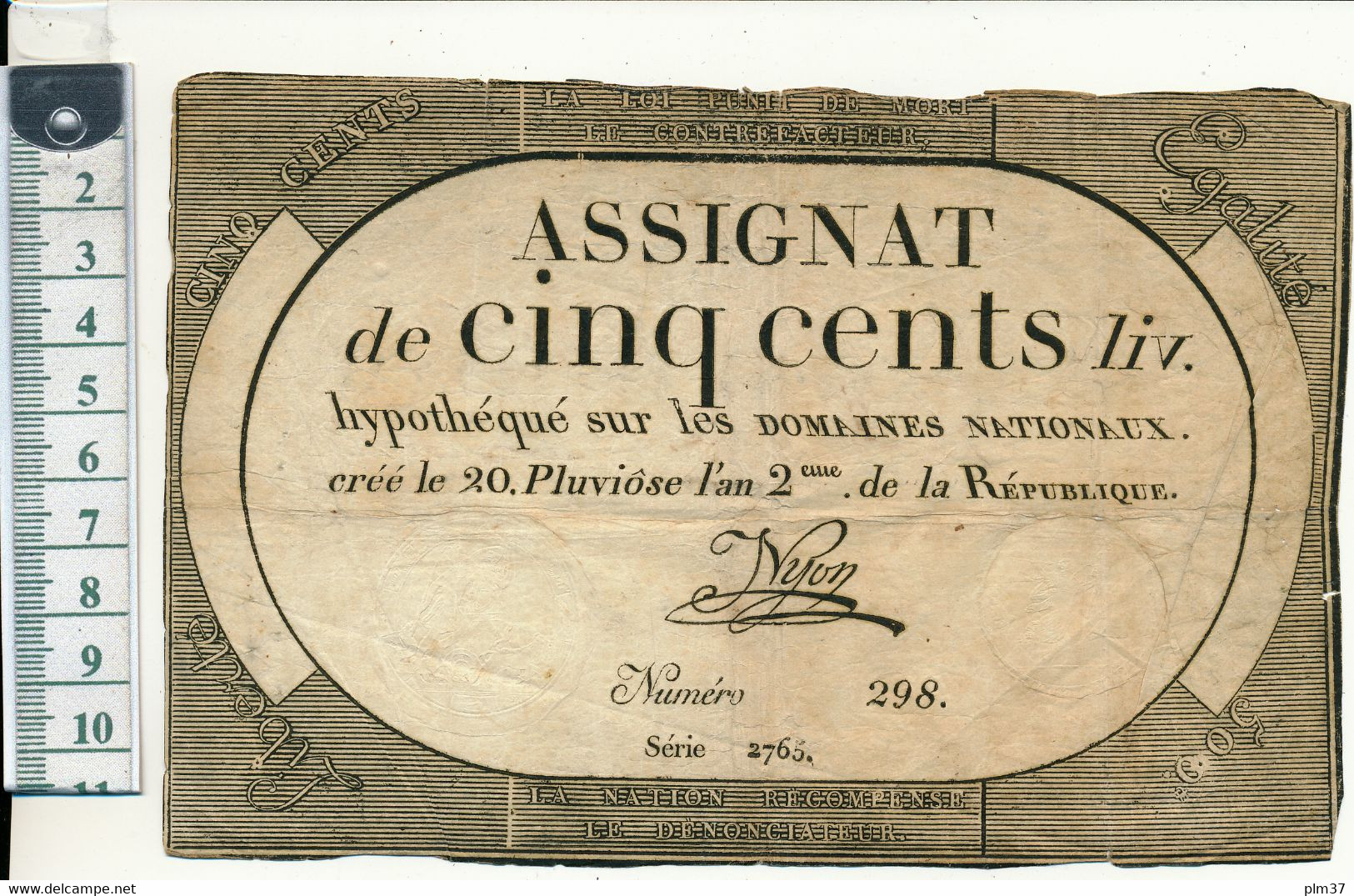 ASSIGNAT De CINQ CENTS Livres - 20 Pluviose An 2 - Assignats & Mandats Territoriaux