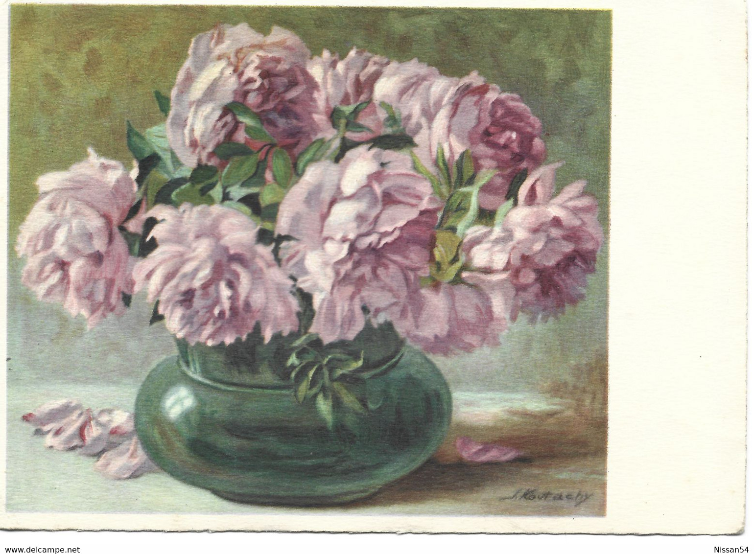 CPA VASE DE PIVOINES - - Flores