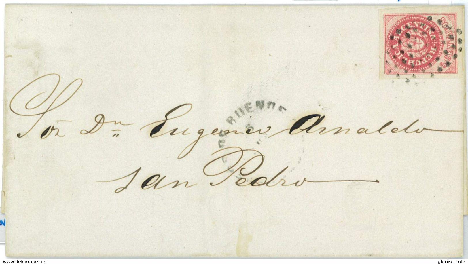 BK1762 - ARGENTINA - POSTAL HISTORY - Jalil # 10 On Cover To SAN PEDRO To BA - Autres & Non Classés