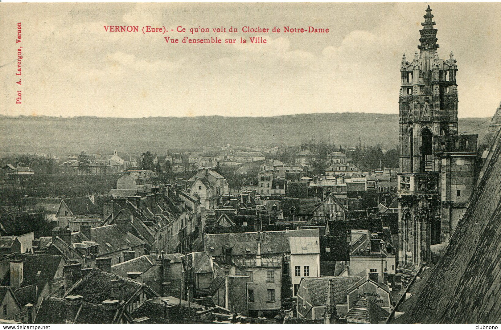 CPA -  VERNON -  VUE D'ENSEMBLE PRISE DU CLOCHER DE N.DAME  (ETAT PARFAIT) - Vernon