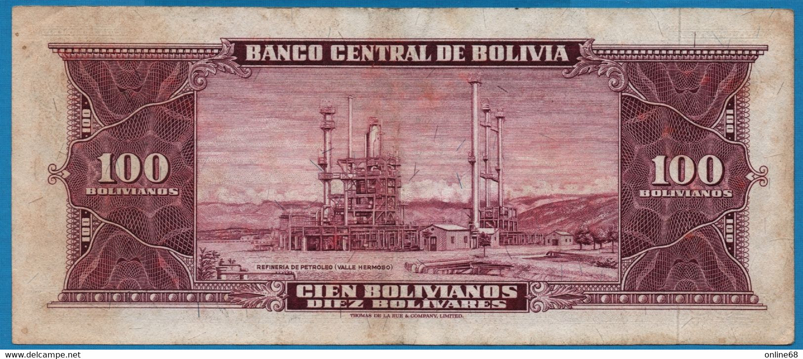 BOLIVIA 100 Bolivianos   	 	   	  L. 20.12.1945  # Z 185881  P# 147 Mayor Gualberto Villaroel - Bolivie