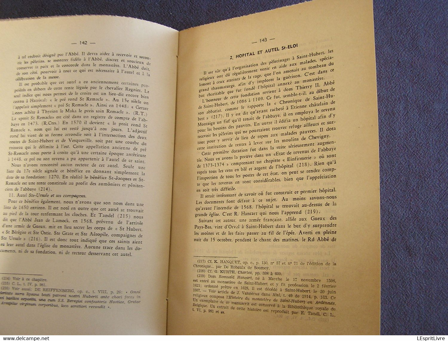 ETUDES SUR SAINT HUBERT EN ARDENNE ET SON ANCIENNE PAROISSE Léon Hector 1956 Regionalisme Eglise Ecole Abbaye Commerce