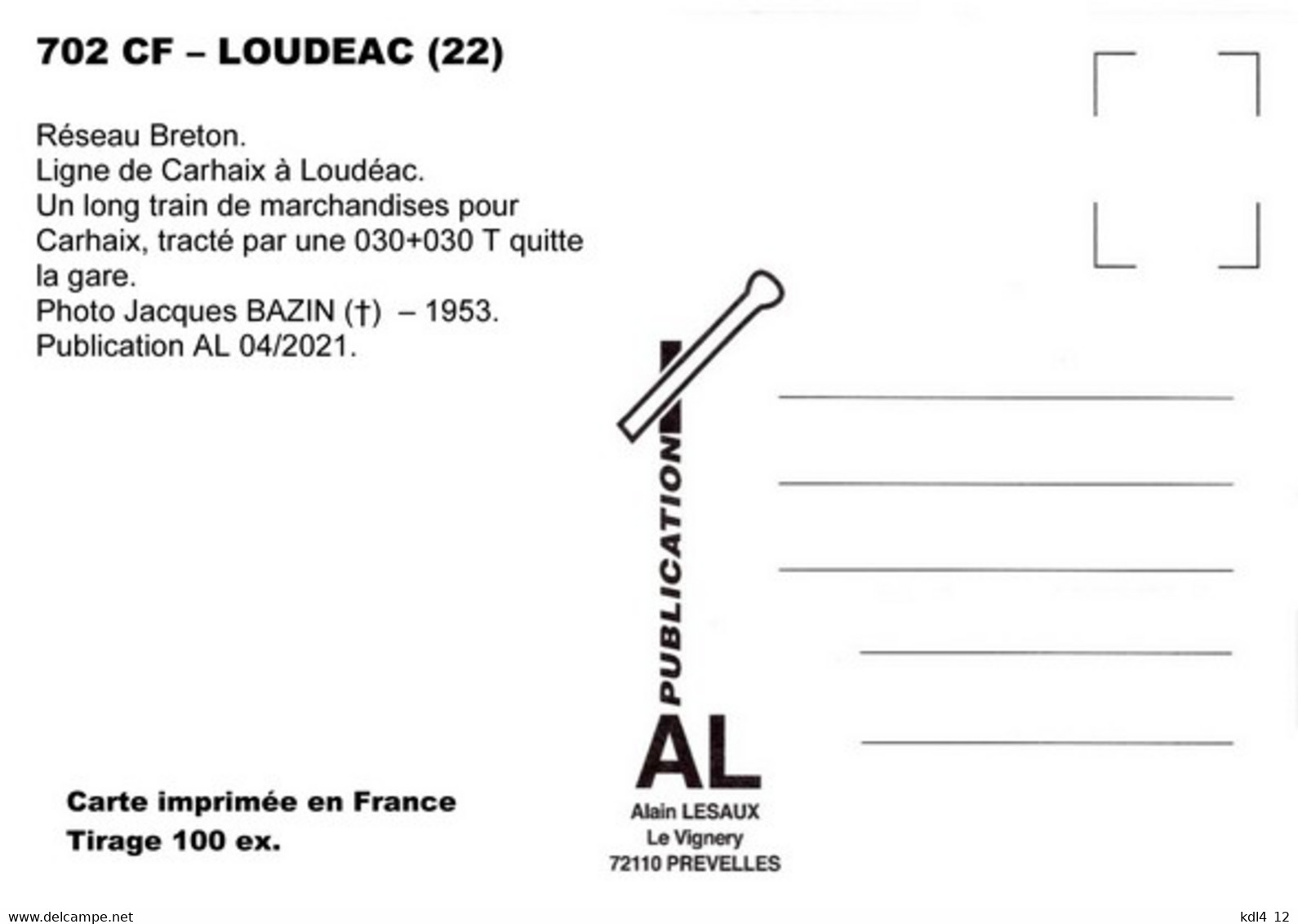 AL 702 - Train, Loco 030+030 T En Gare De LOUDEAC - Côtes D'Armor - RB - Loudéac