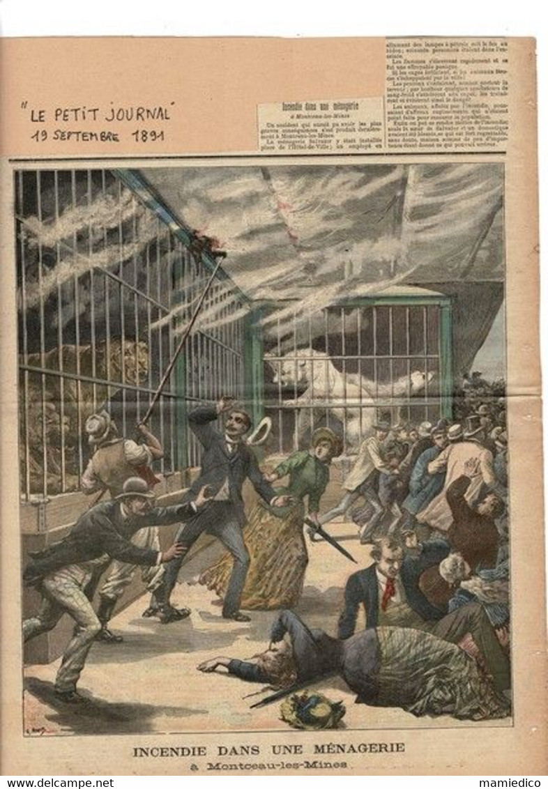 LE CIRQUE 8 Couvertures de journaux anciens présentant des accidents graves qui ont marqué le monde du Cirque.