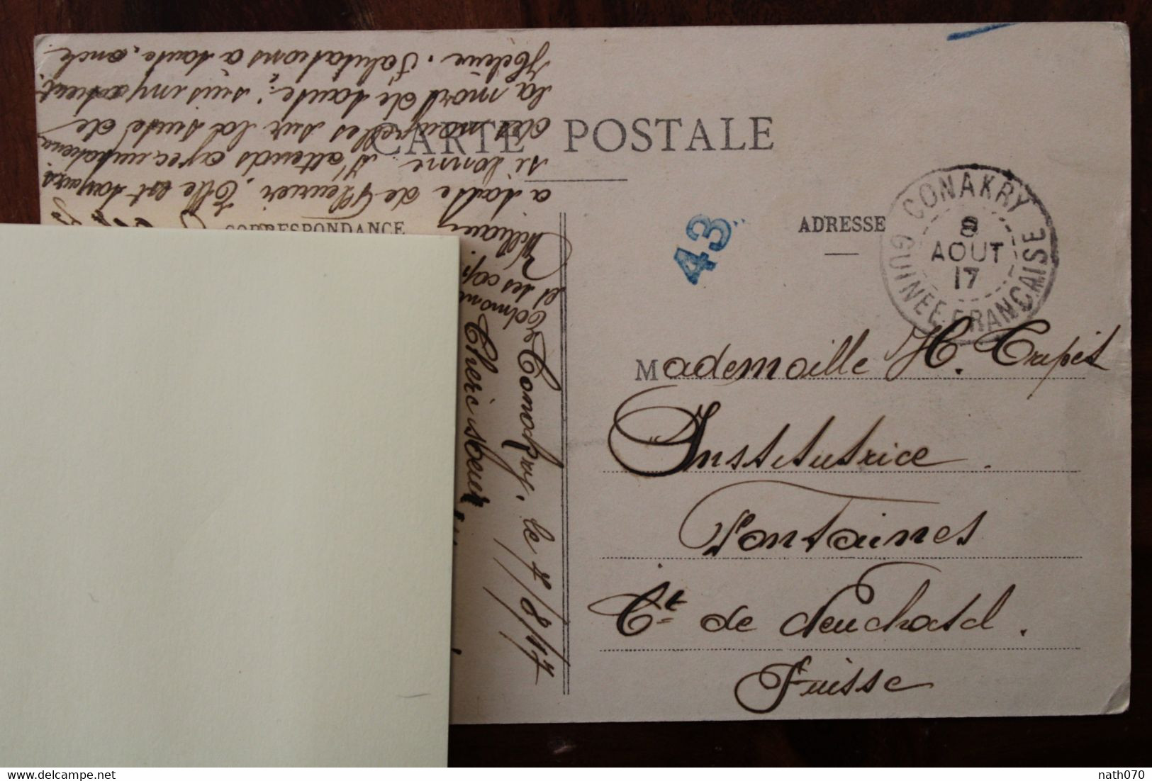 Guinée Française 1917 CPA Mamou Au Marché FRANCE Conakry Cover Colonie Fontaine Suisse AOF - Briefe U. Dokumente