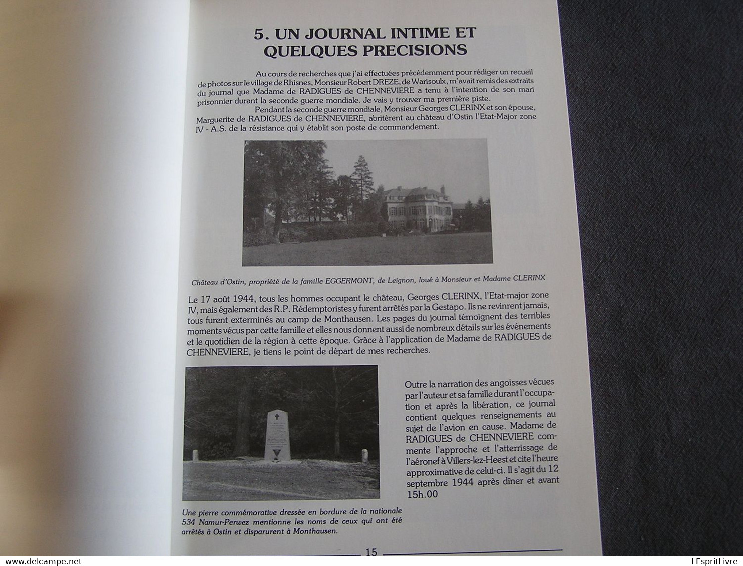 VILLERS LEZ HEEST Château D'Ostin 1944 Mort D'une Forteresse 351 è Guerre 40 45 Namur Réseau Comète Crash B 17 USAAF - Guerra 1939-45