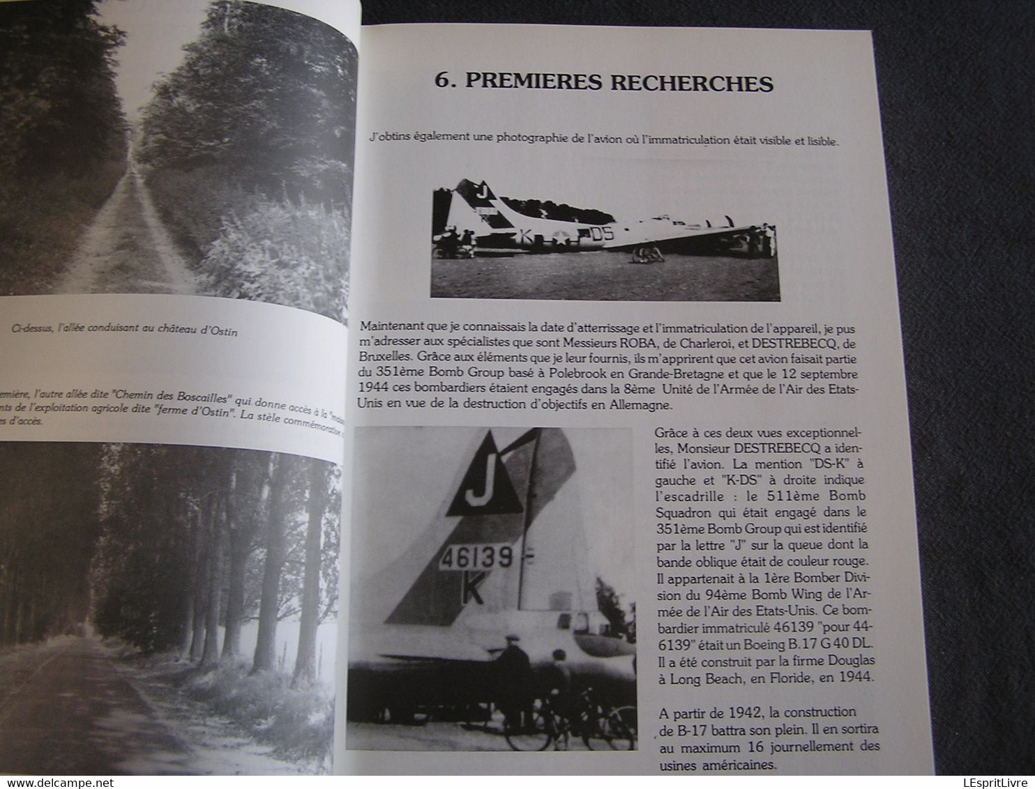 VILLERS LEZ HEEST Château d'Ostin 1944 Mort d'une Forteresse 351 è Guerre 40 45 Namur Réseau Comète Crash B 17 USAAF