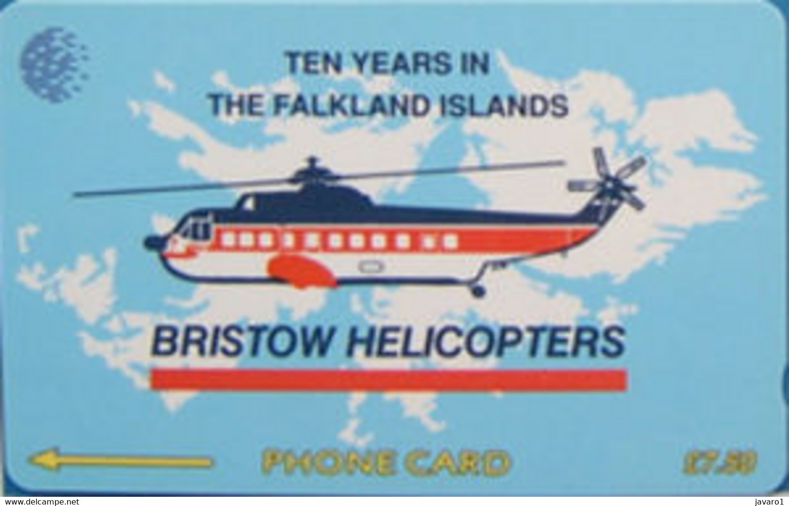 FALKLANDS : 002A L.7.50 BRISTOW HELICOPTERS USED - Falkland