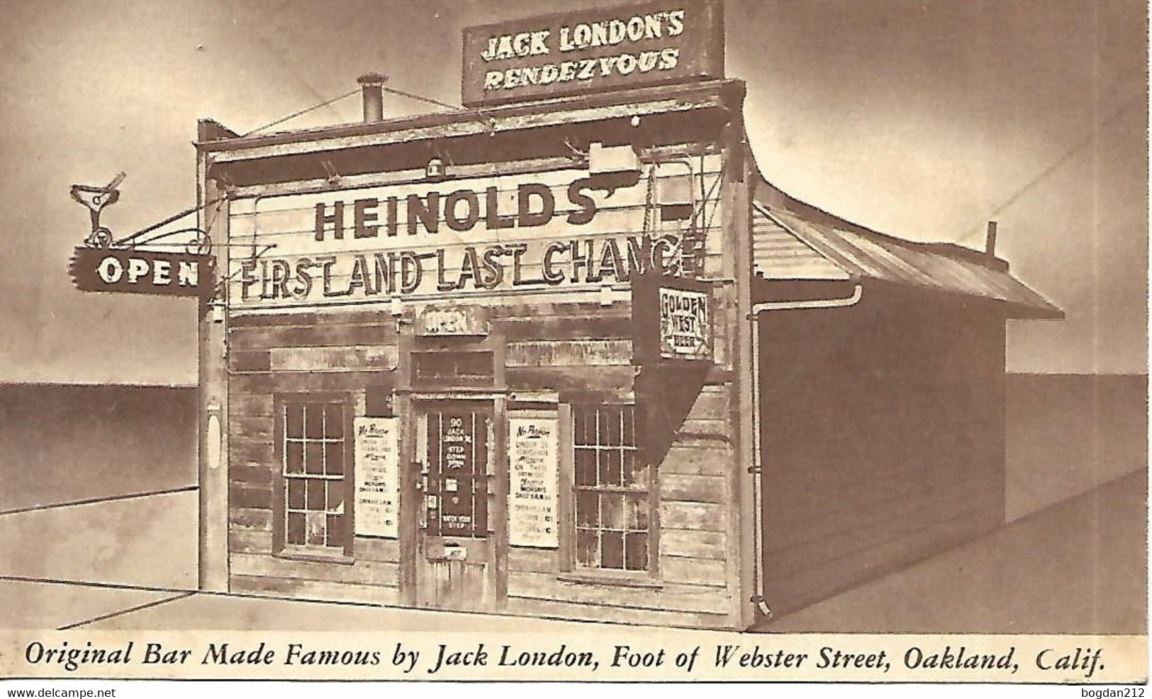 1900/20 - Original Bar Made Famous By JACK LONDON, Oakland, Calif - Oakland